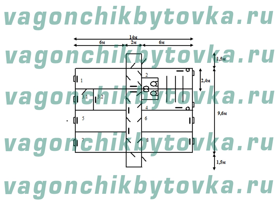 Торговый центр модульный из 8-ми шт БК 6м